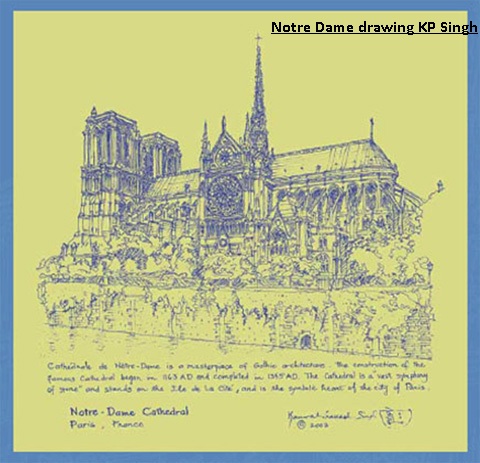 Notre-Dame-drawing-KP-Singh